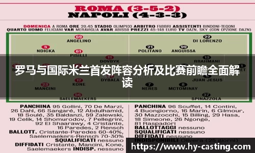 罗马与国际米兰首发阵容分析及比赛前瞻全面解读